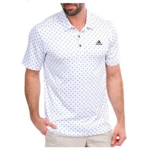 Adidas Golf Polo Shirt 2XL – Allover Mini Logo Pattern, Performance Fit